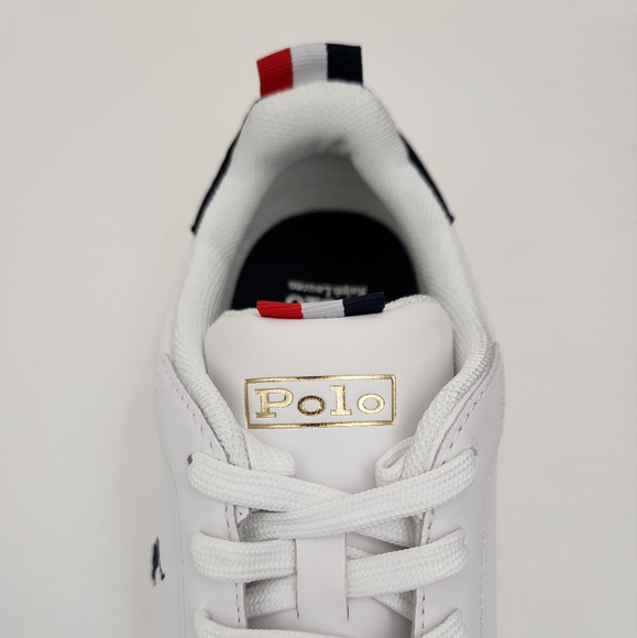 NEW Polo Ralph Lauren Heritage Court II White Leather Synthetic Sneaker Mens 9.5 - Picture 9 of 14